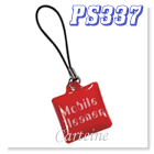 Red mobile phone strap with cleaner
