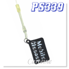 Black mobile phone strap with cleaner